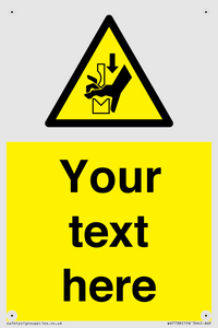 Custom warning hand crushing between press brake tool